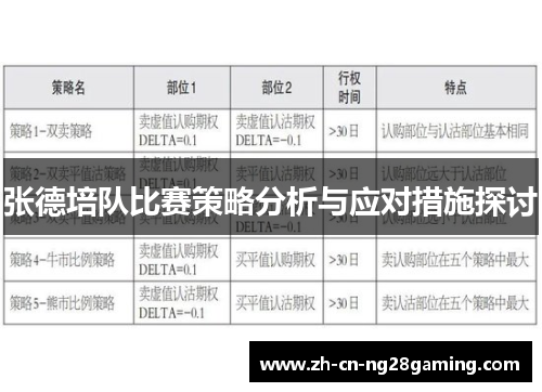 张德培队比赛策略分析与应对措施探讨